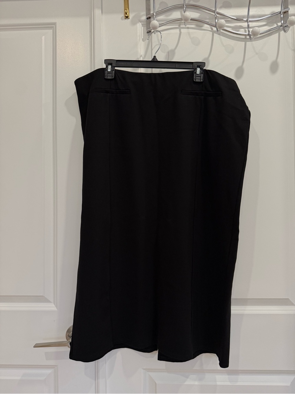 Plus Size MANGO Black Women's Long Pencil Skirt